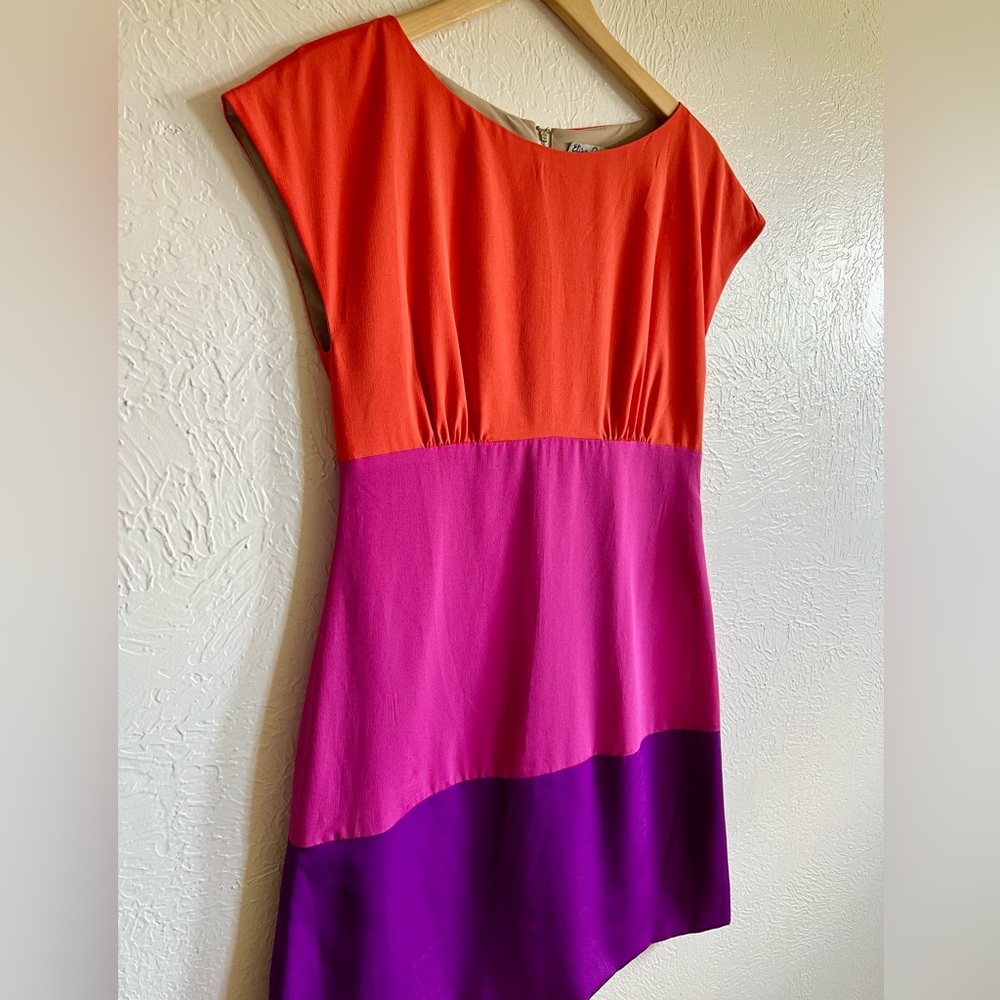 Eliza J Retro Mod Colorblock Fuscia Dress size 6